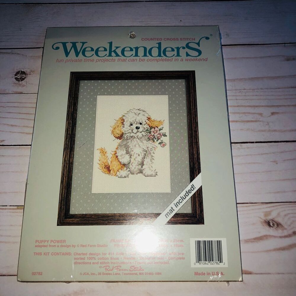 Weekenders Puppy Power Counted Kit #02782 Includes Mat, SEALED JCA